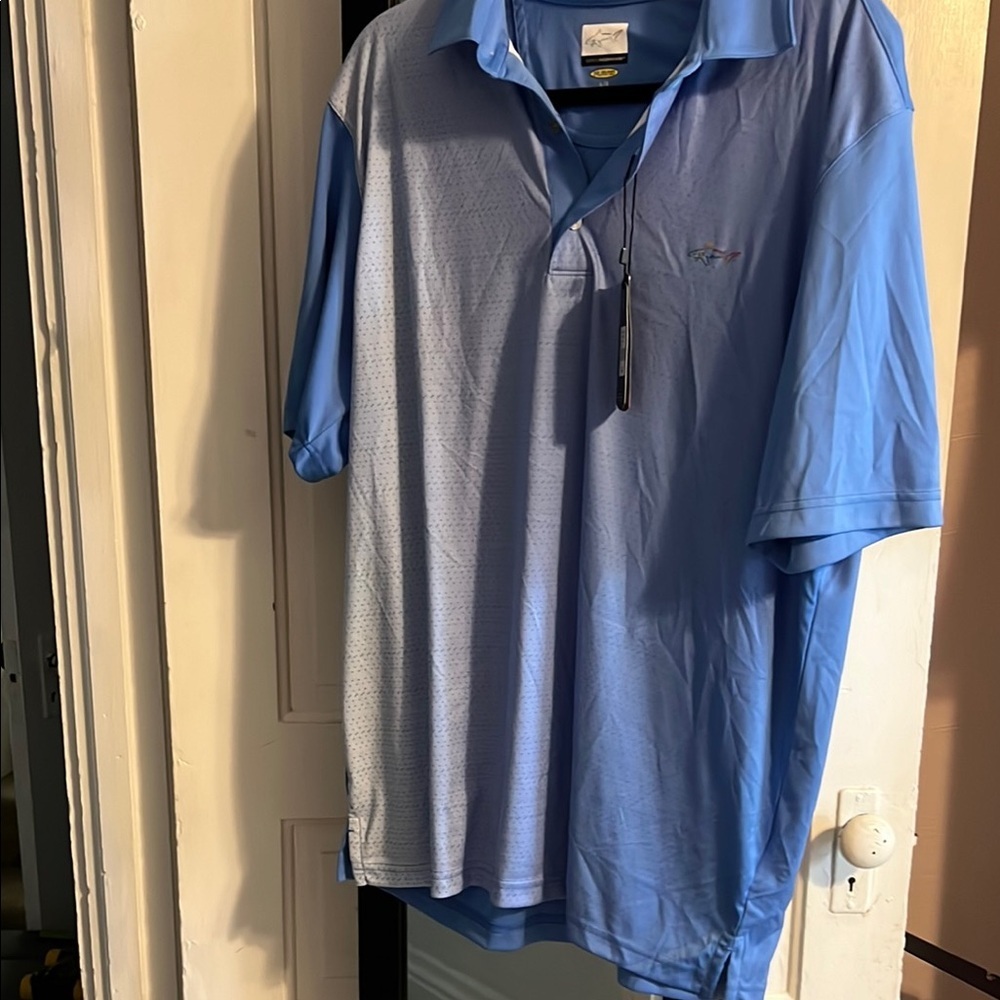 Greg Norman Collection Blue Polo Shirt Lightweight Athletic Wear